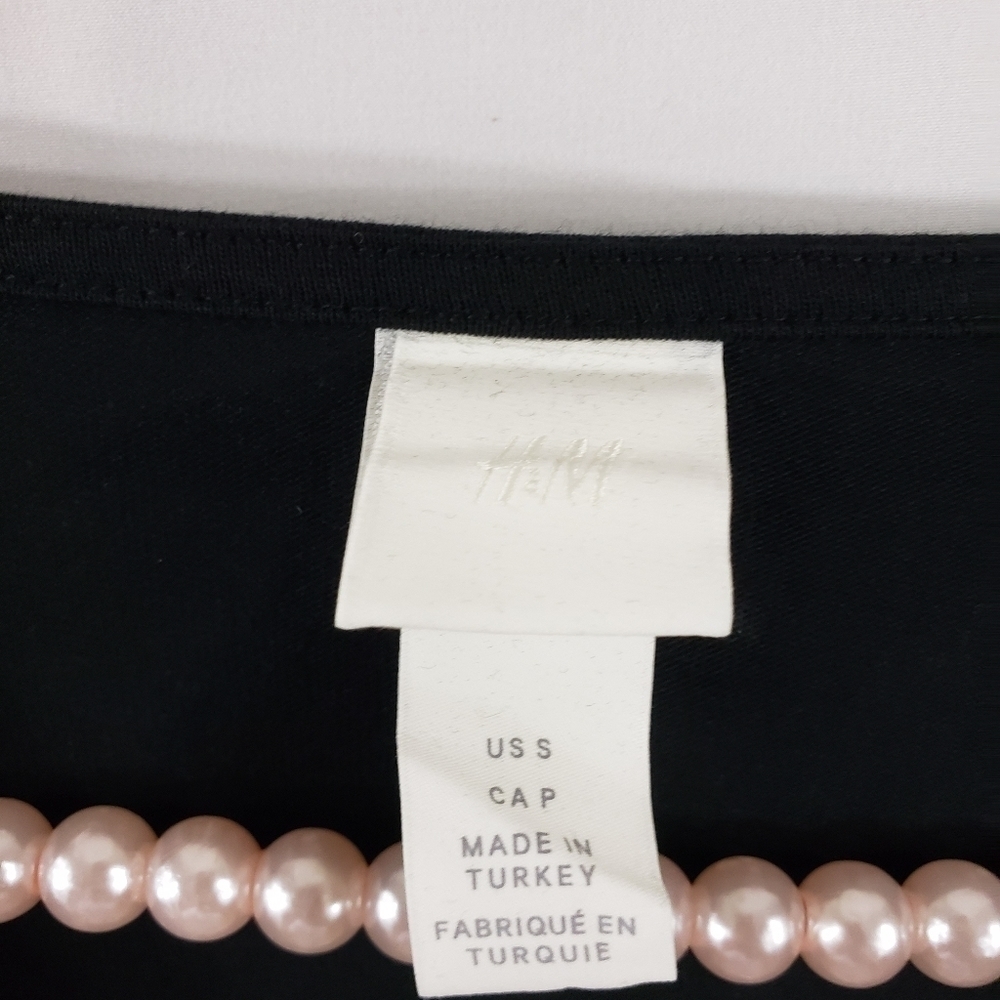 H&M Puff Sleeve Mini Black Dress L - Picture 6 of 7